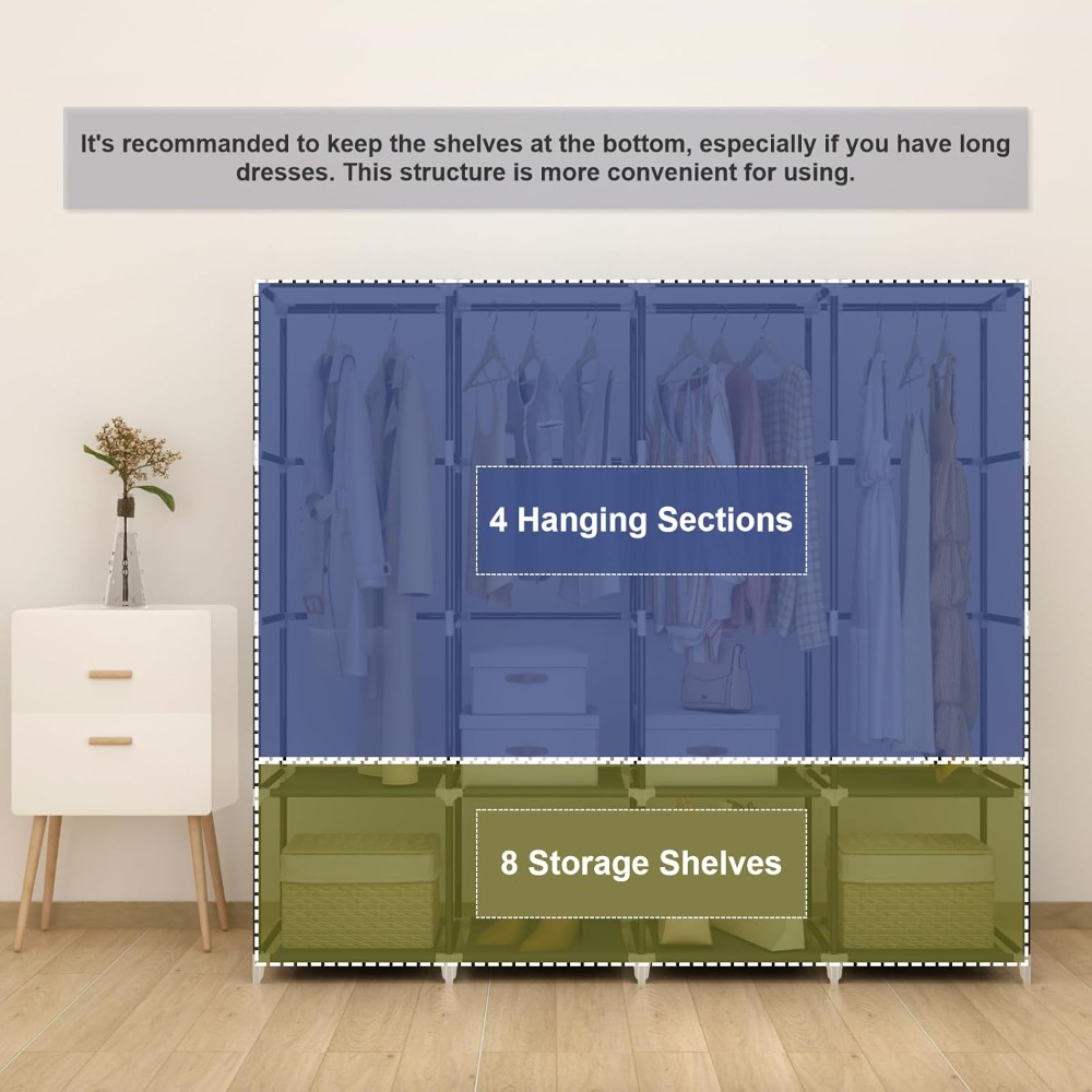 Armoire Portable de 67 Pouces  - Wardrobe Closet Portable Fabric Cover avis et prix
