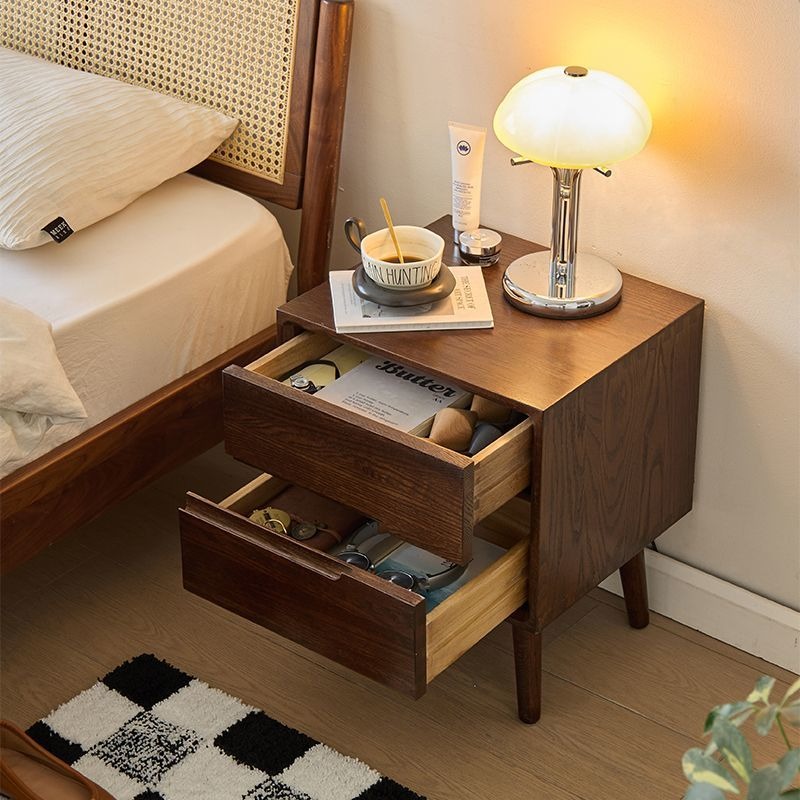 Tables de chevet en bois table - Solid Wood Nightstand 2 Drawers avis et prix