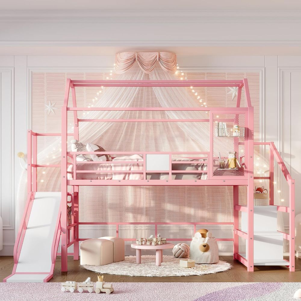 Lit superposé en métal pour de - Bunk Bed With Stairs And Slide avis et prix