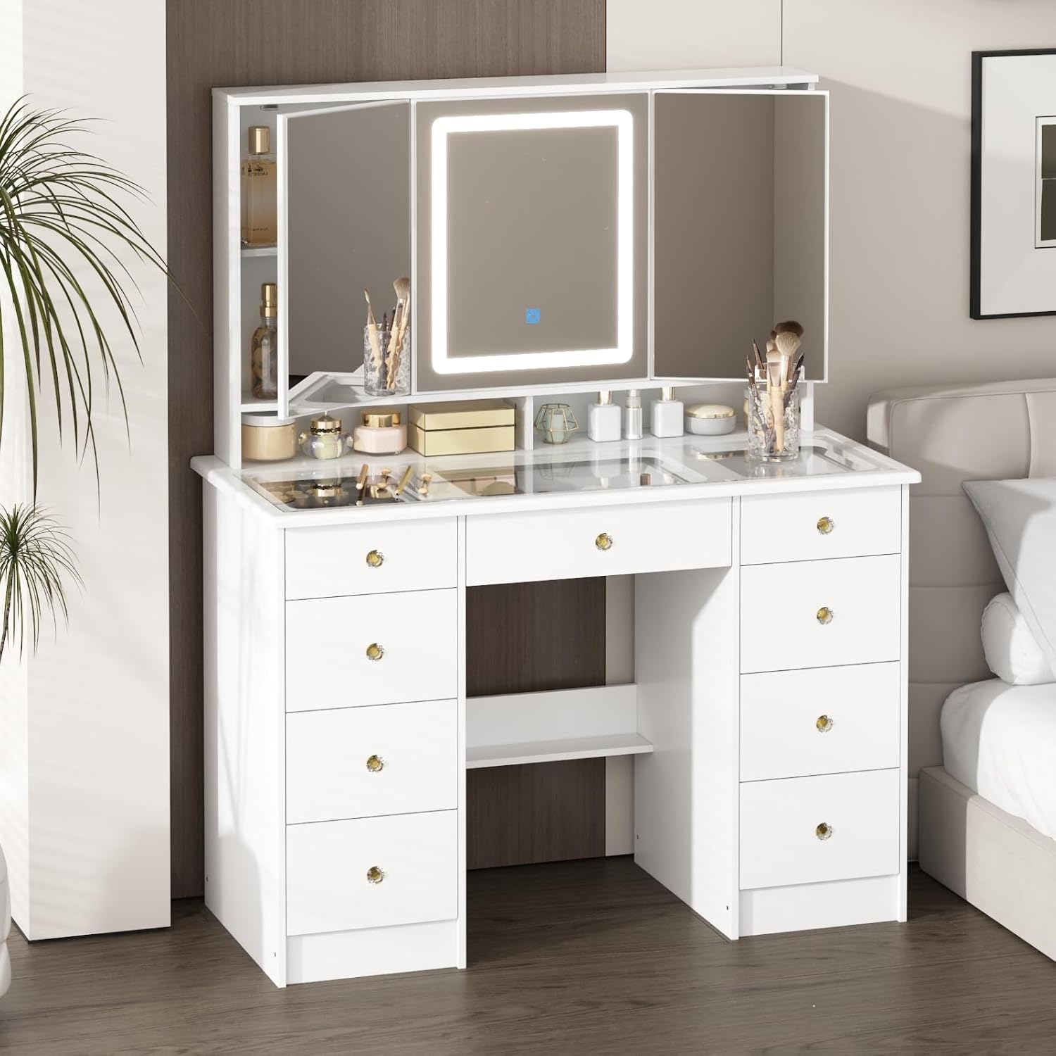 Coiffeuse avec miroir et éclai - Dressing Table Vanity With Lighted Mirror avis et prix