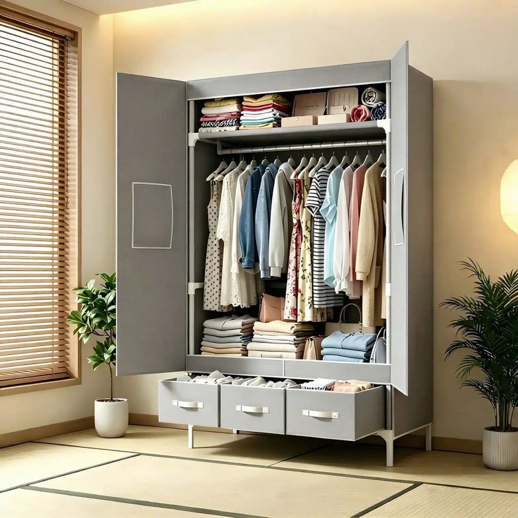 Armoire portable, organisateur - Wardrobe Closet Portable Fabric Cover avis et prix