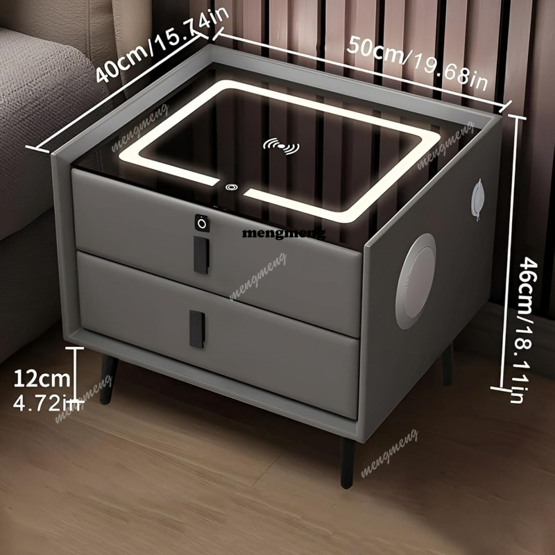 Table de chevet intelligente e - Solid Wood Nightstand 2 Drawers avis et prix