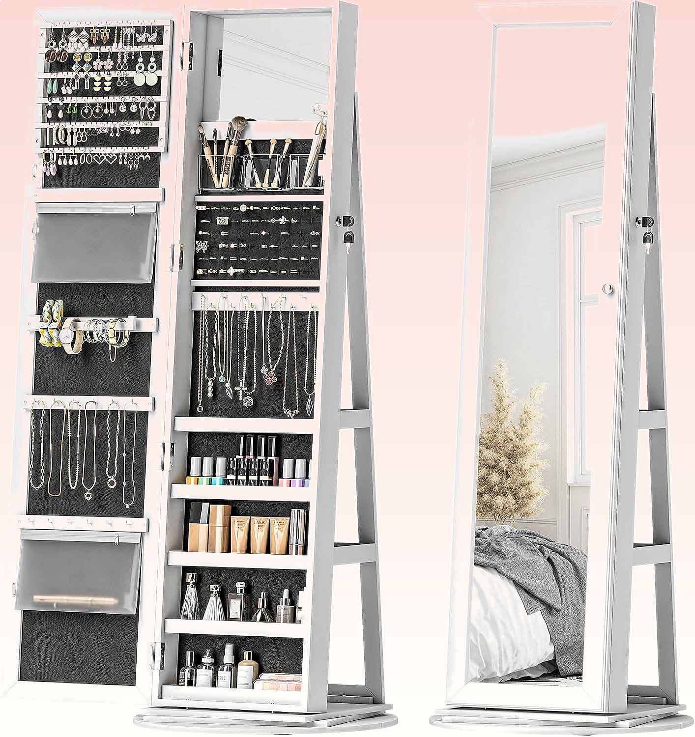 HOMCOM 360 °   Armoire à bijou - Full Length Mirror Jewelry Armoire avis et prix