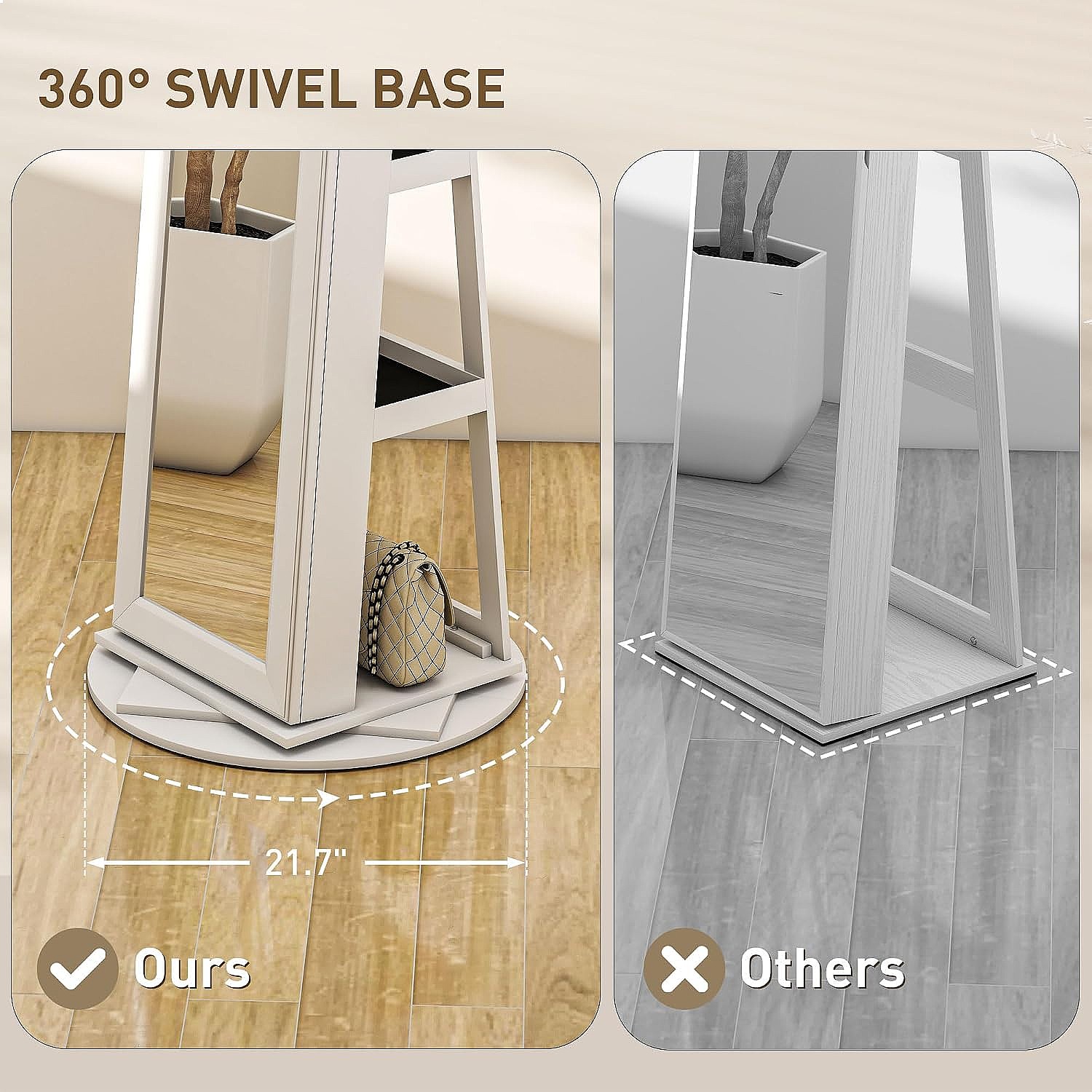 HOMCOM 360 °   Armoire à bijou - Full Length Mirror Jewelry Armoire avis et prix
