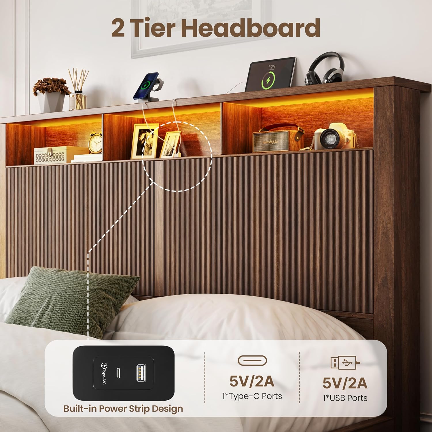 Cadre de lit King Size avec tê - King Size Bed Frame With Storage Drawers avis et prix