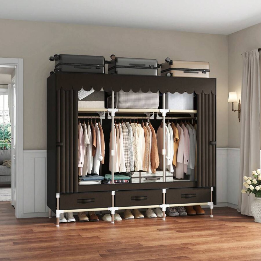 Armoire portable avec cadre en - Wardrobe Closet Portable Fabric Cover avis et prix
