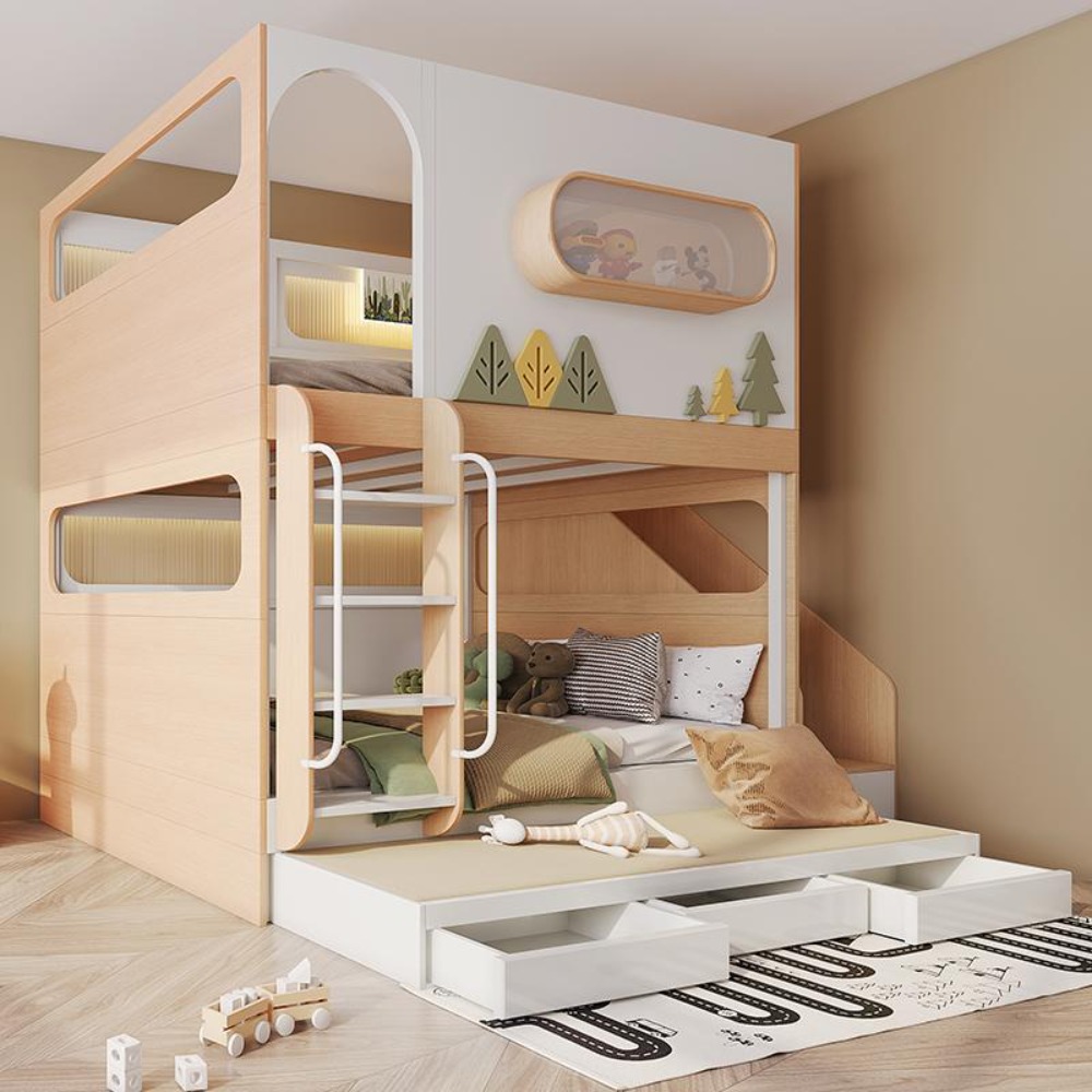 Lit superposé cabane spatiale  - Bunk Bed With Stairs And Slide avis et prix