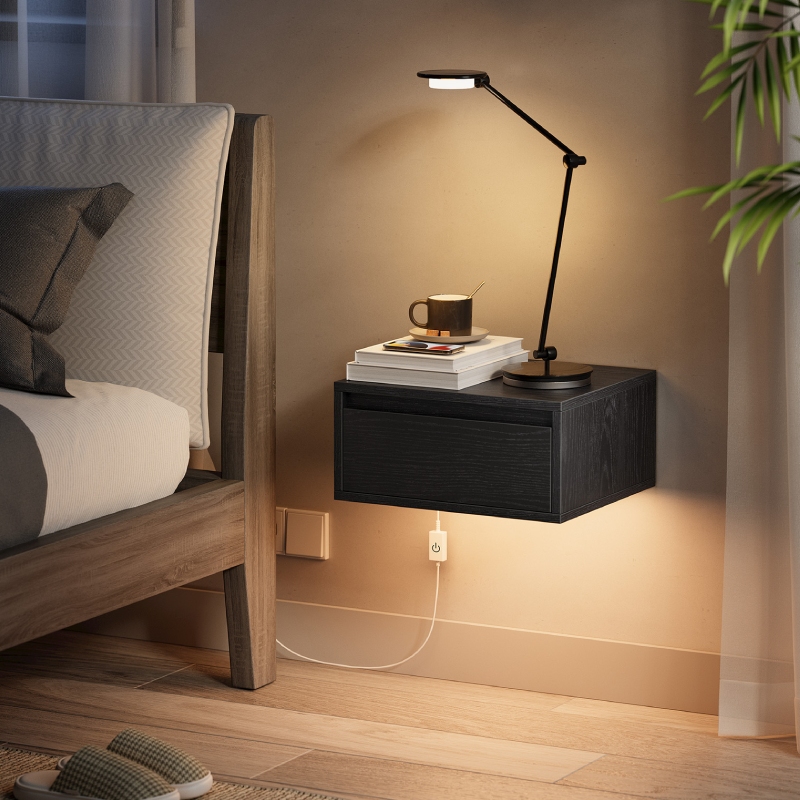 Table de chevet murale flottan - Floating Nightstand With Led Light avis et prix
