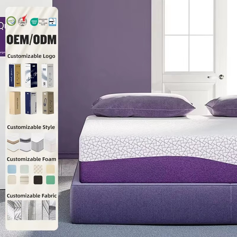 Matelas couleur prple OEM/ODM  - Memory Foam Mattress In A Box Queen avis et prix