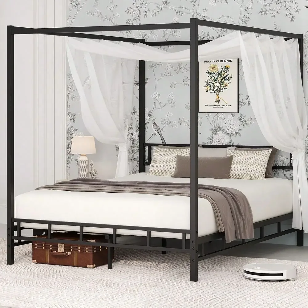 Cadre de lit à baldaquin en mé - Canopy Bed Frame Metal Queen avis et prix