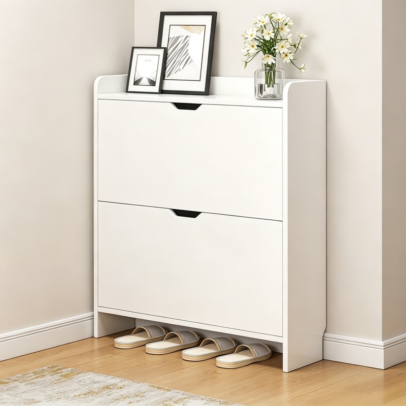 Meuble à chaussures en bois à  - Shoe Rack Cabinet Narrow Entryway avis et prix