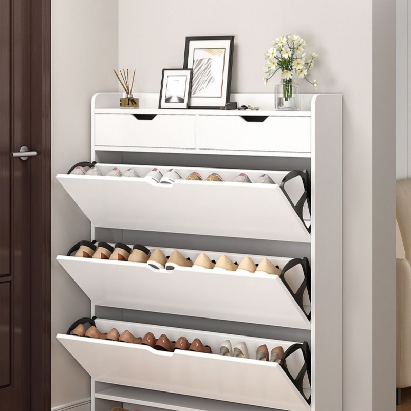 Meuble à chaussures en bois à  - Shoe Rack Cabinet Narrow Entryway avis et prix