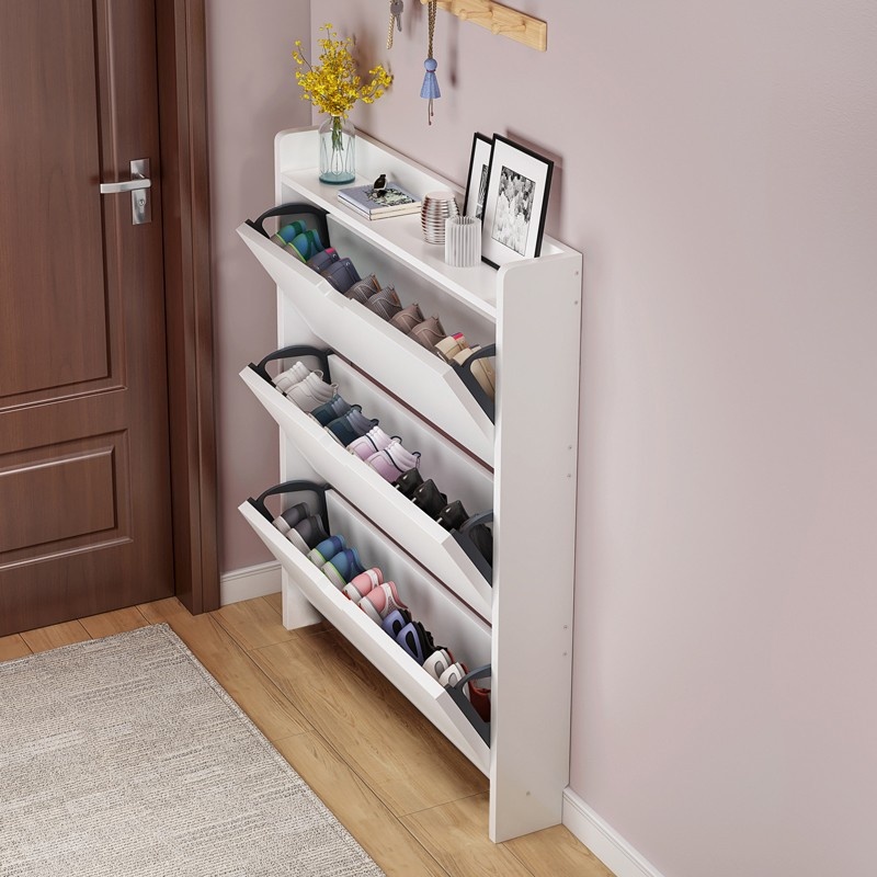 Meuble à chaussures en bois à  - Shoe Rack Cabinet Narrow Entryway avis et prix