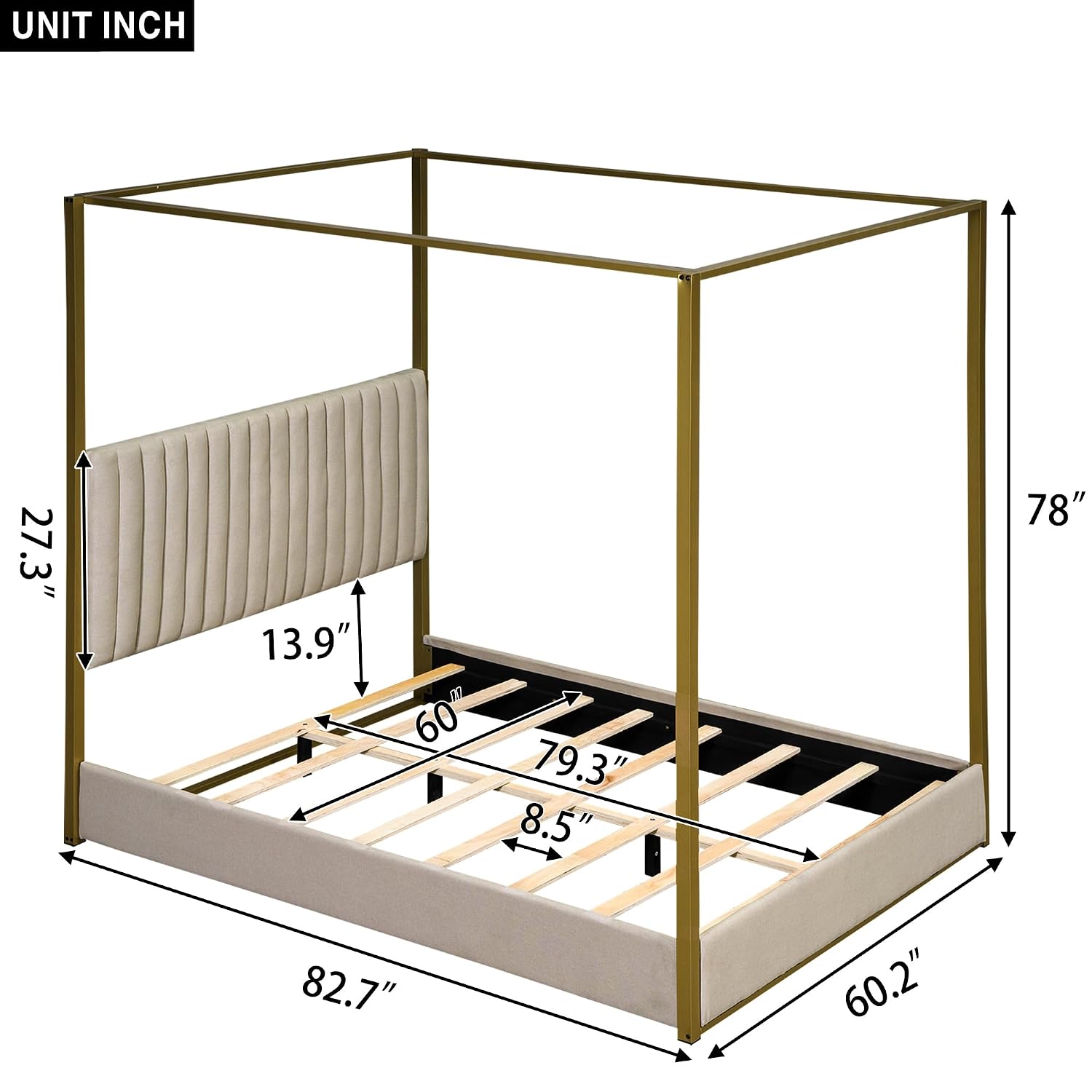 Lit plateforme moderne avec ba - Canopy Bed Frame Metal Queen avis et prix