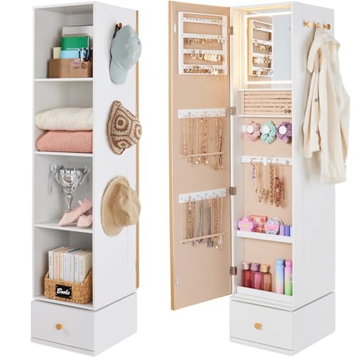 Miroir rotatif avec armoire de - Full Length Mirror Jewelry Armoire avis et prix