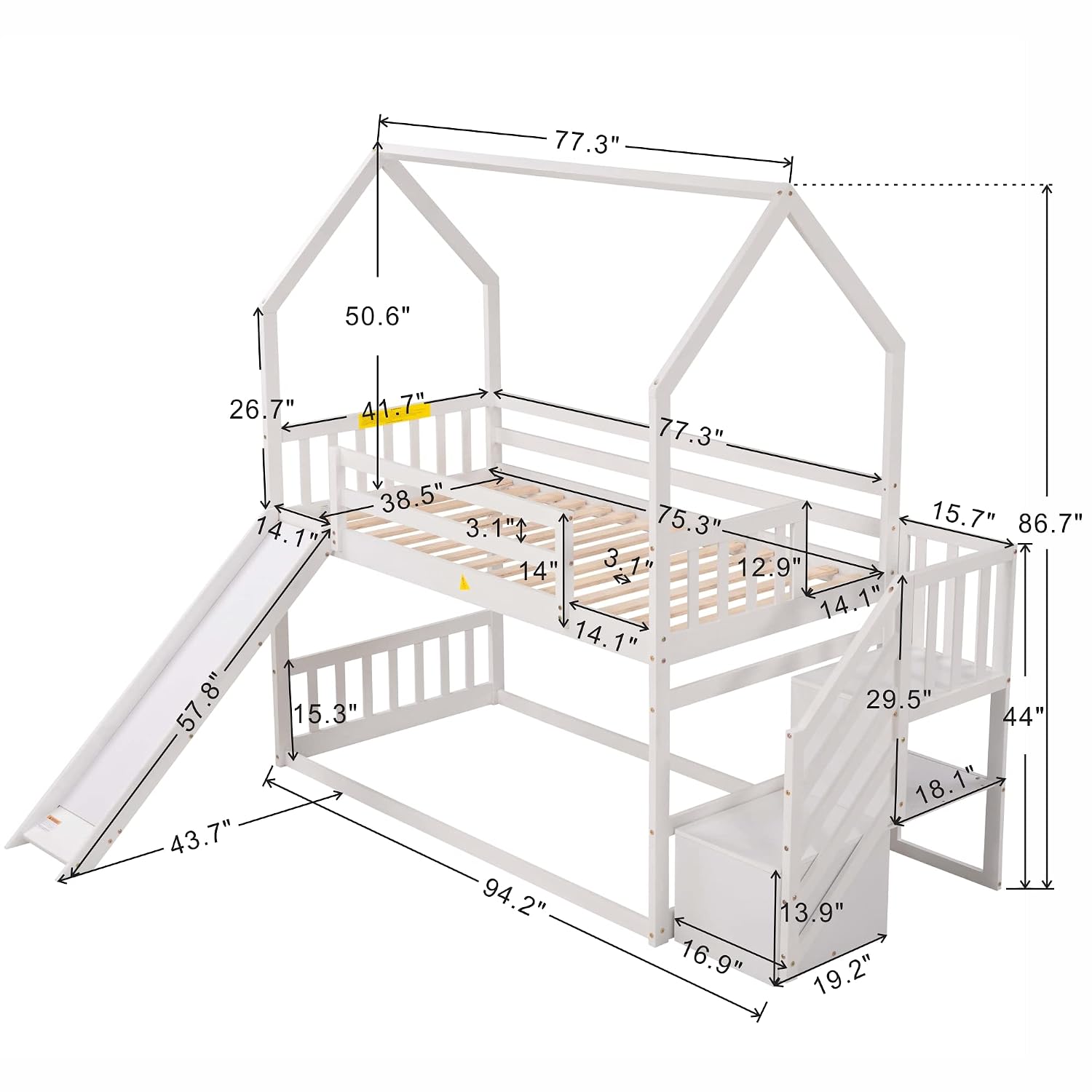 Lit superposé double avec tobo - Bunk Bed With Stairs And Slide avis et prix
