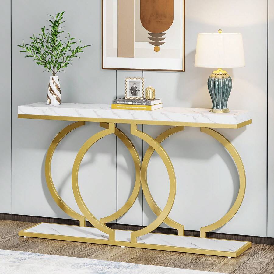 Table console moderne dorée en - Tables avis et prix