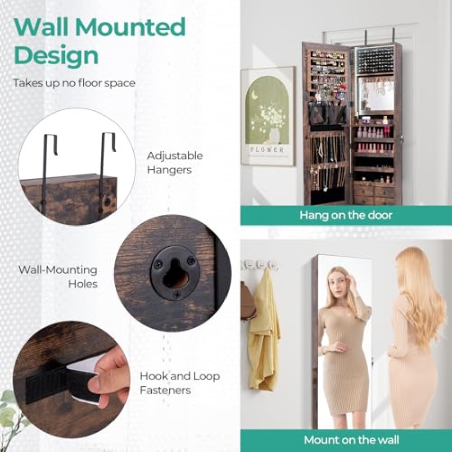 Armoire à bijoux à 47 LED pour - Full Length Mirror Jewelry Armoire avis et prix