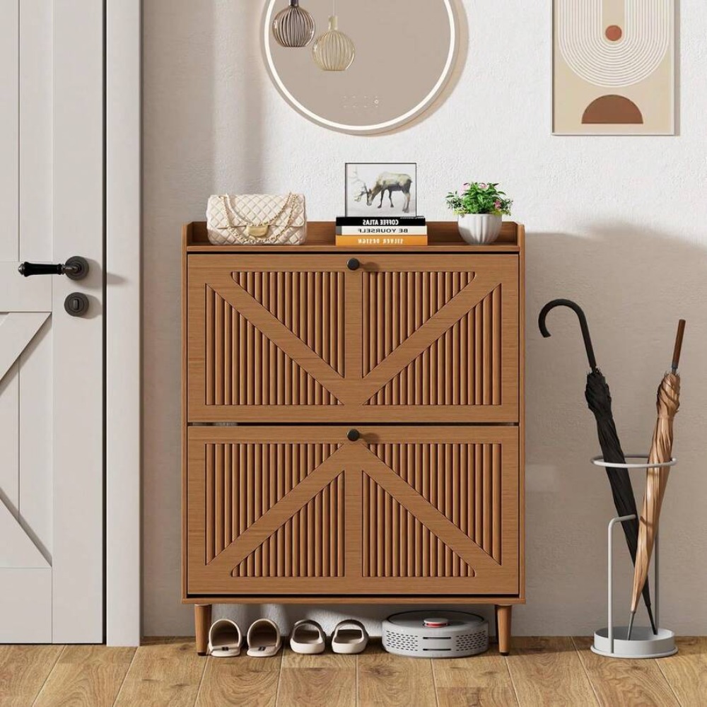 Meuble à chaussures étroit à 2 - Shoe Rack Cabinet Narrow Entryway avis et prix