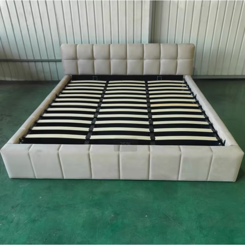 Lit moderne capitonné et moell - Gas Lift Storage Bed Hydraulic avis et prix