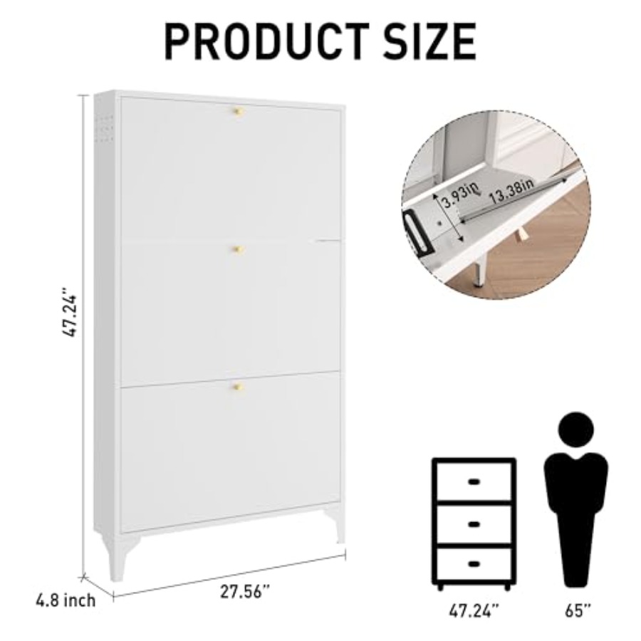 Meuble à chaussures autoportan - Shoe Rack Cabinet Narrow Entryway avis et prix