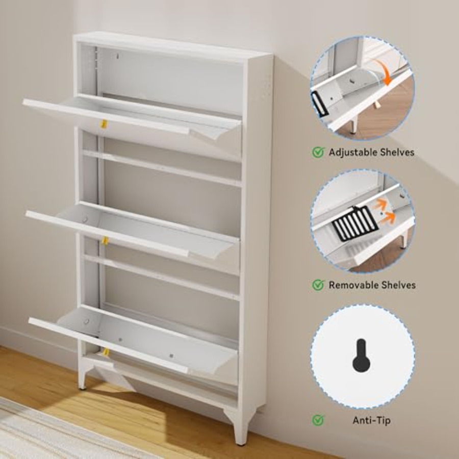 Meuble à chaussures autoportan - Shoe Rack Cabinet Narrow Entryway avis et prix